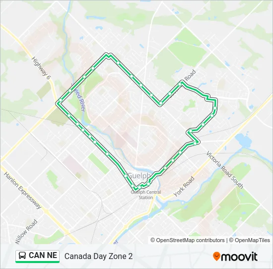 CAN NE Bus Line Map