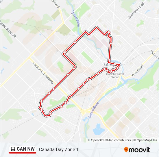 CAN NW Bus Line Map