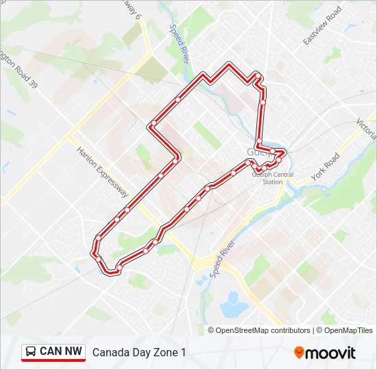 CAN NW Bus Line Map