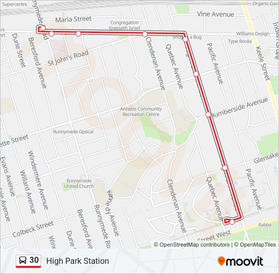 30 Bus Line Map