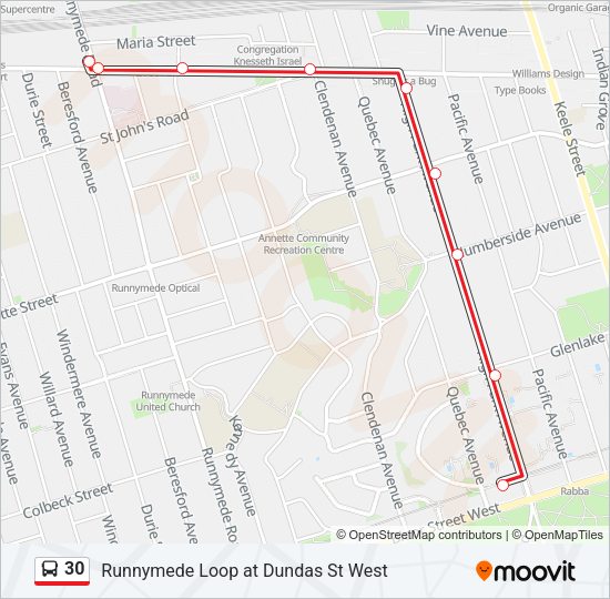 30 Bus Line Map