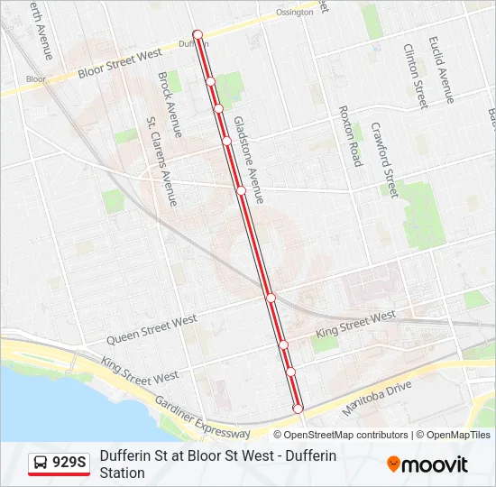 929S Bus Line Map