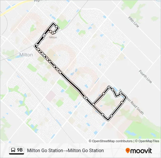9B Bus Line Map