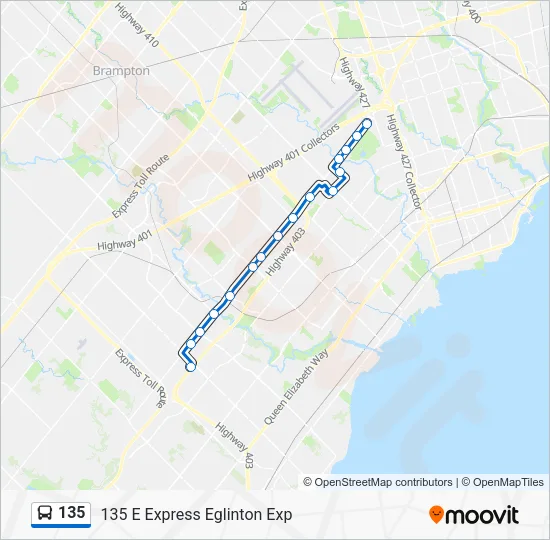 135 Bus Line Map