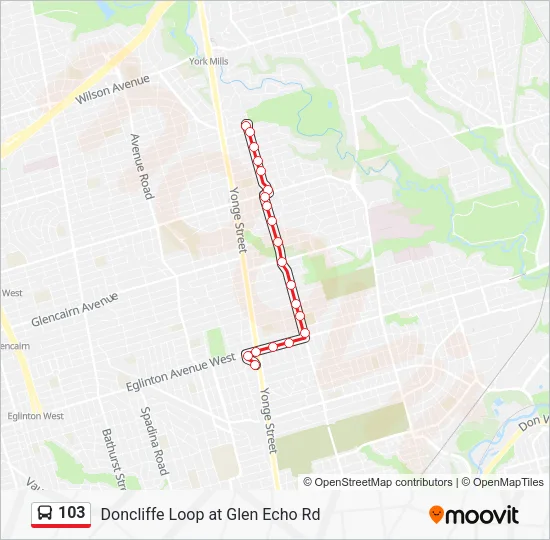 103 Bus Line Map