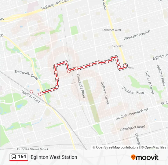 164 Bus Line Map