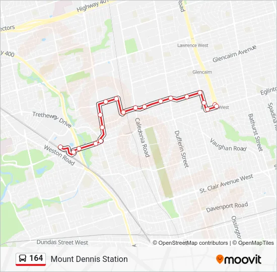 164 Bus Line Map