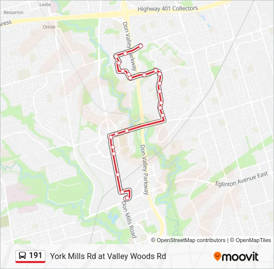 191 Bus Line Map