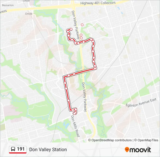191 Bus Line Map