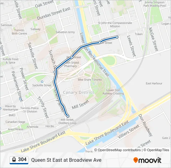 304 Streetcar Line Map