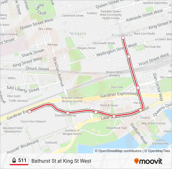 511 Streetcar Line Map