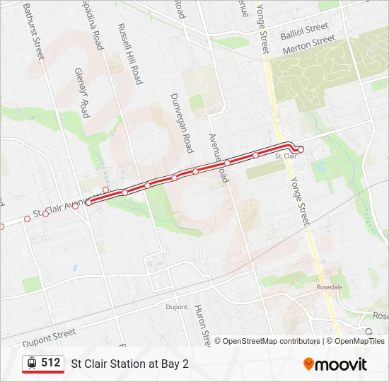 512 Streetcar Line Map