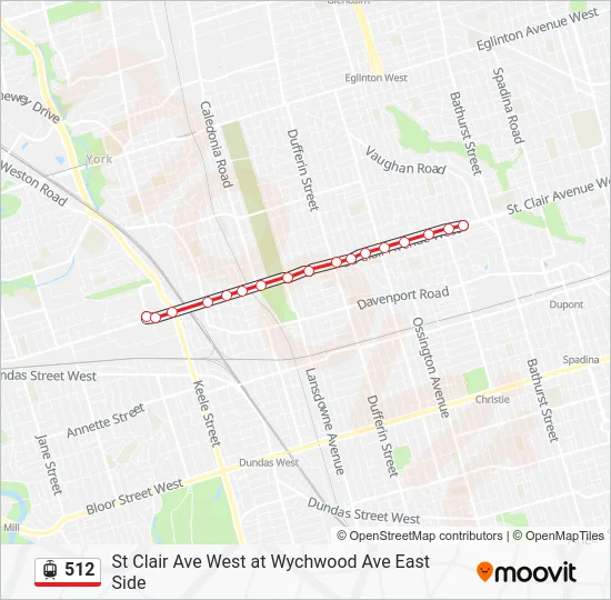 512 Streetcar Line Map