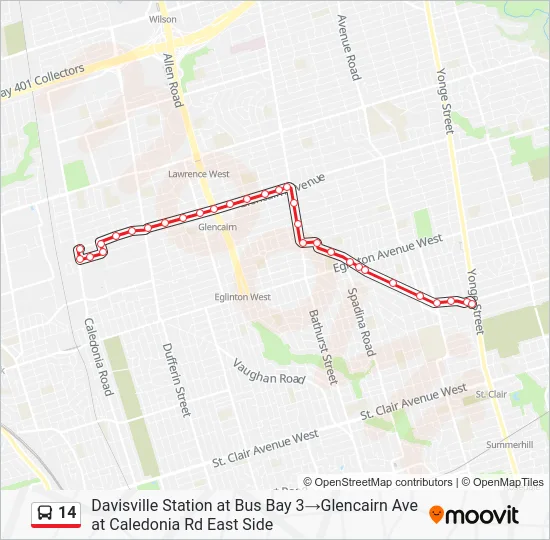 14 Bus Line Map