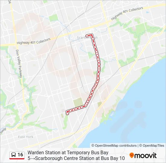 16 Bus Line Map