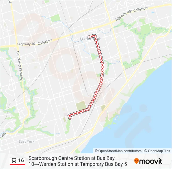16 Bus Line Map