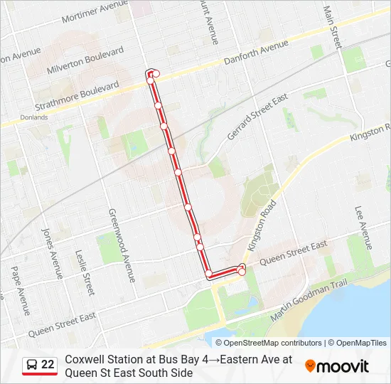 22 Bus Line Map
