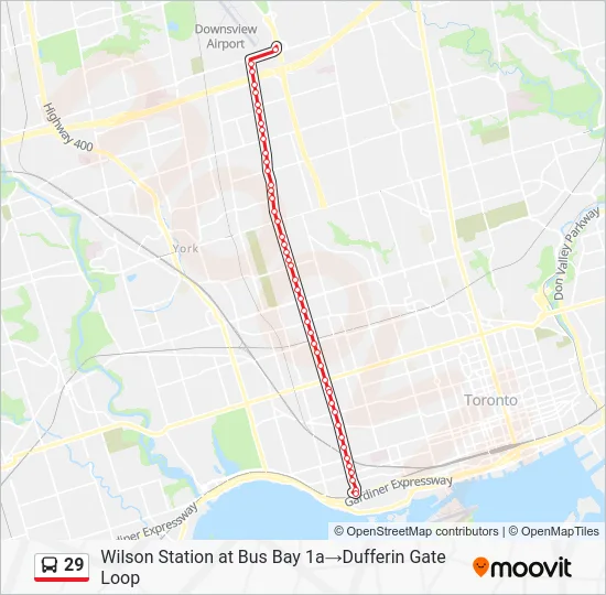 29 Bus Line Map