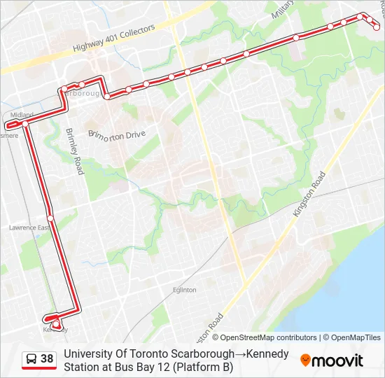 38 Bus Line Map