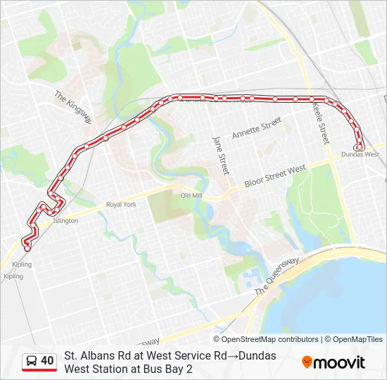40 Bus Line Map