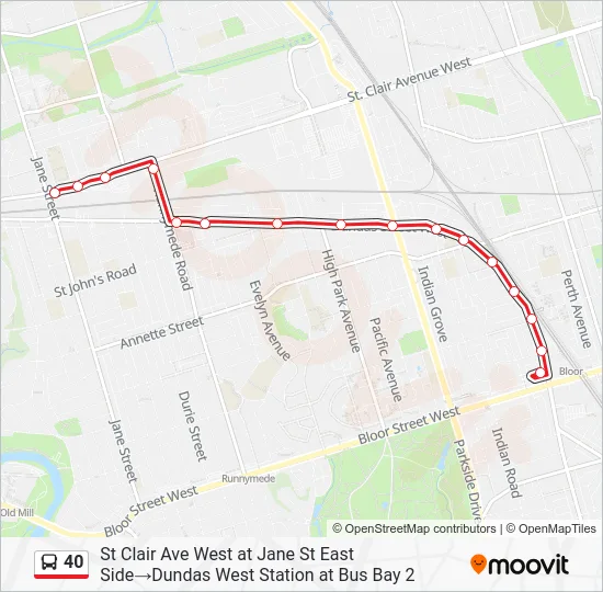 40 Bus Line Map