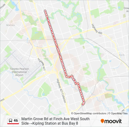 46 Bus Line Map