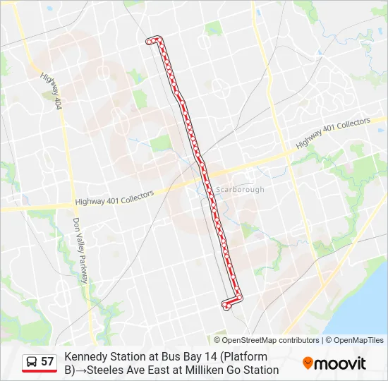 57 Bus Line Map