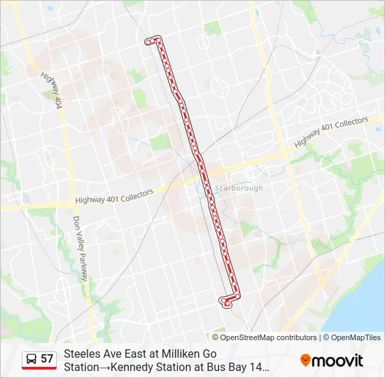 57 Bus Line Map
