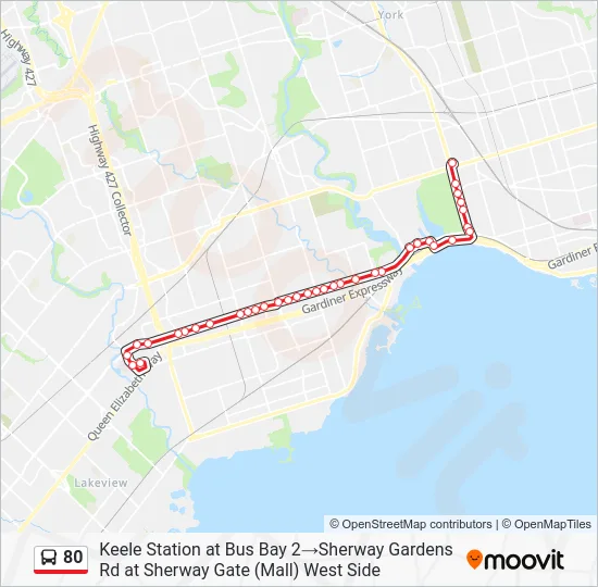 80 Bus Line Map