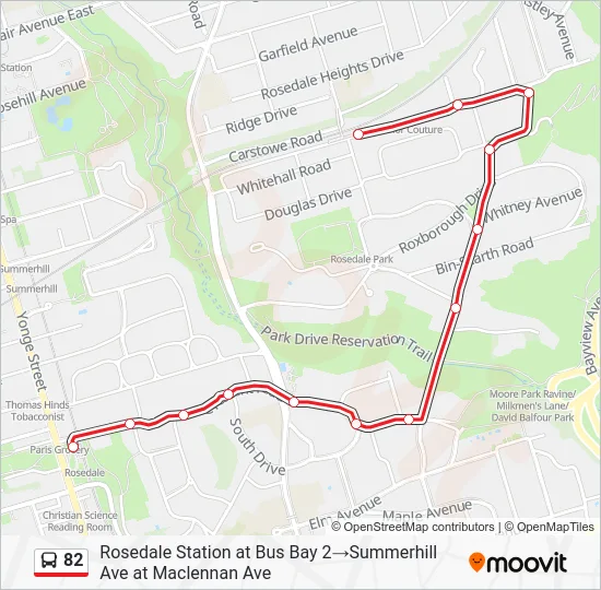 82 Bus Line Map