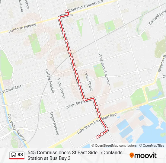83 Bus Line Map