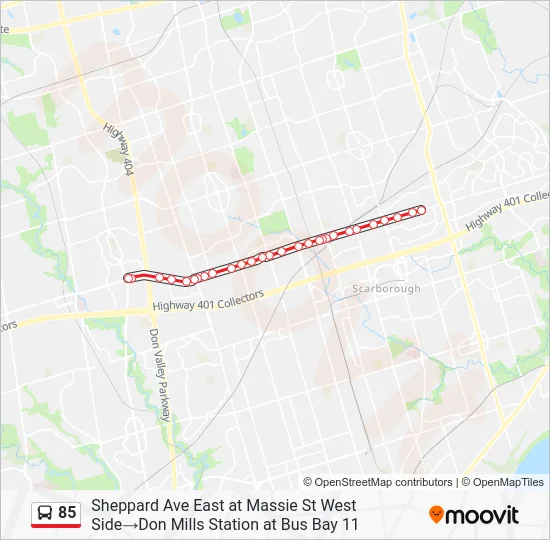 85 Bus Line Map
