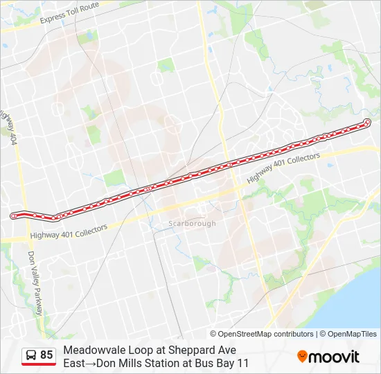 85 Bus Line Map