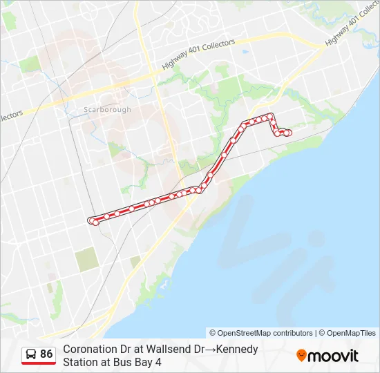 86 Bus Line Map