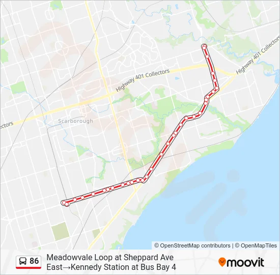 86 Bus Line Map