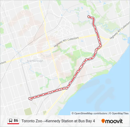 86 Bus Line Map