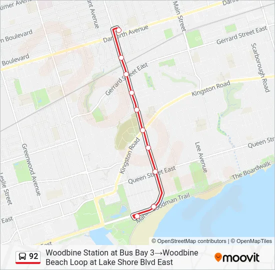92 Bus Line Map