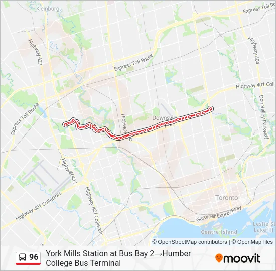 96 Bus Line Map