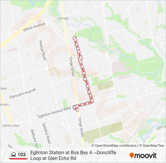 103 Bus Line Map