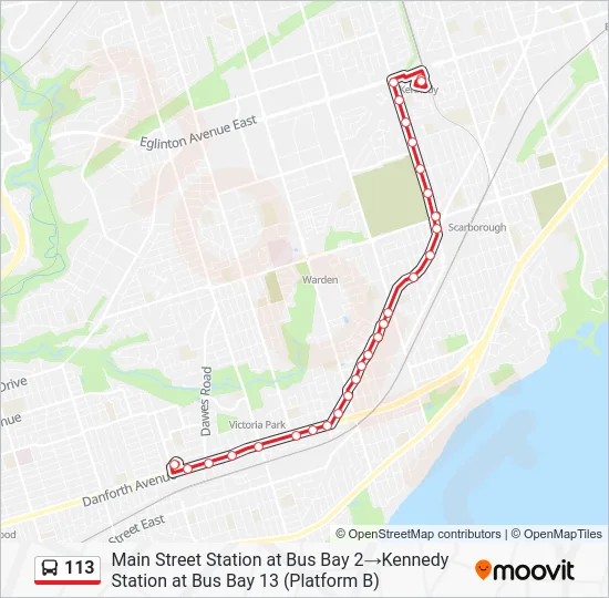 113 Bus Line Map