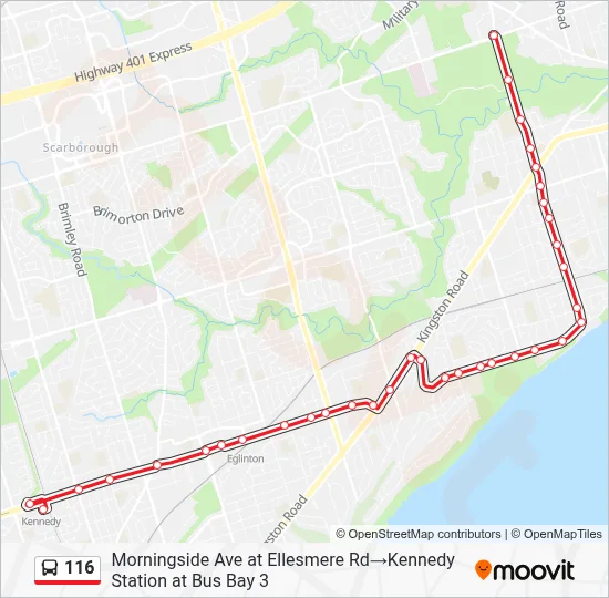 116 Route: Schedules, Stops & Maps - Morningside Ave at Ellesmere Rd‎→ ...