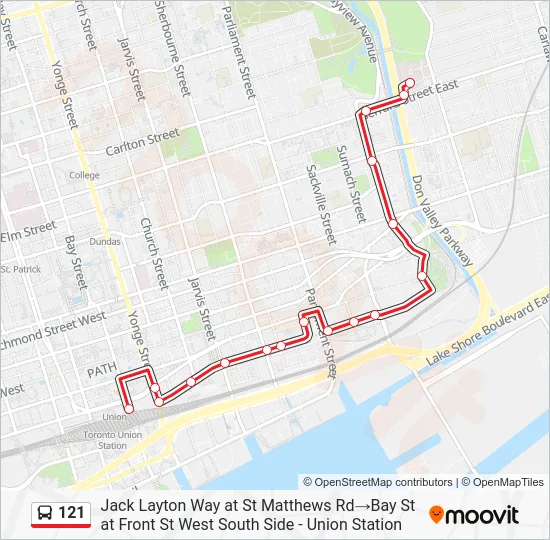 121 Bus Line Map