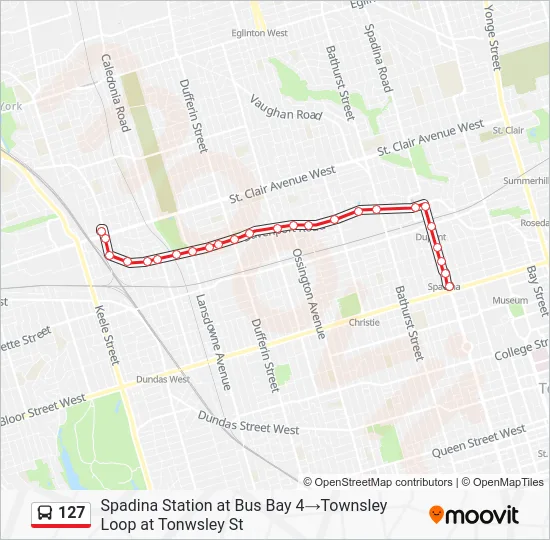 127 Bus Line Map