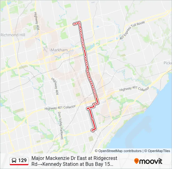 129 Route - Toronto ↔ Markham: Schedules, Stops & Maps - Major ...