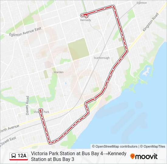 12A Bus Line Map