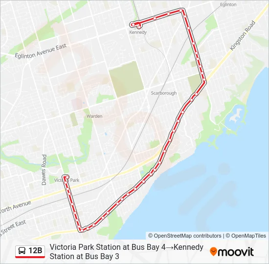 12B Bus Line Map
