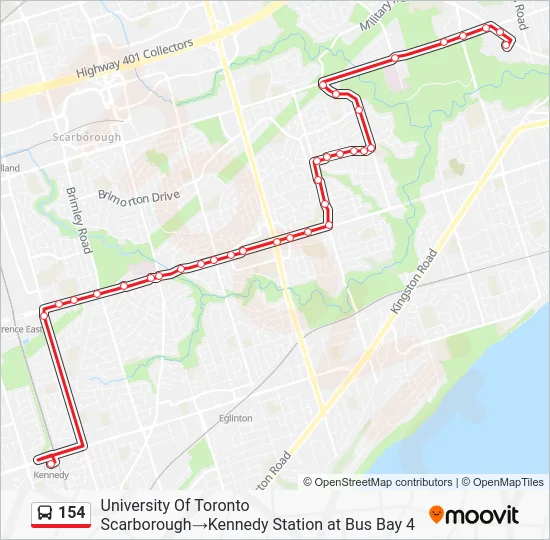 154 Bus Line Map