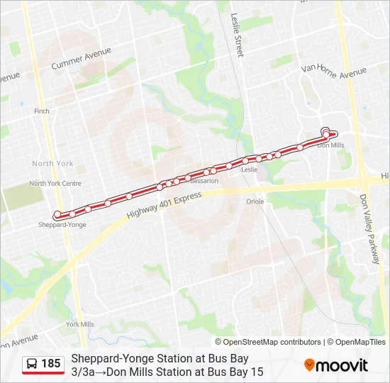 185 Bus Line Map