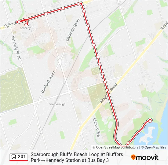 201 Route: Schedules, Stops & Maps - Scarborough Bluffs Beach Loop at ...