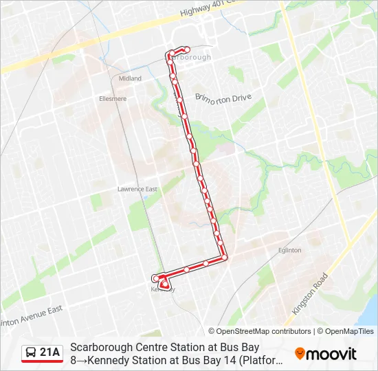 21A Bus Line Map